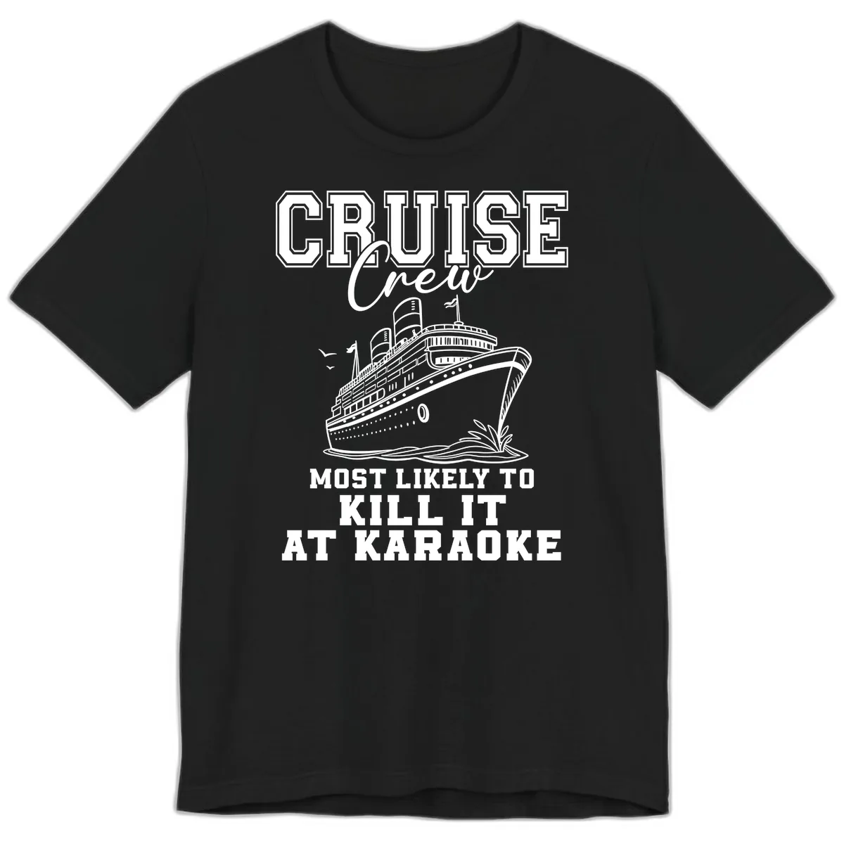 Cruise Crew Karaoke Champions Premium T-Shirt in Black