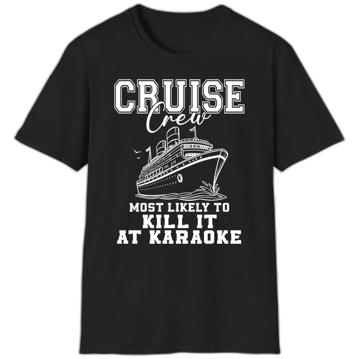 Cruise Crew Karaoke Champions T-Shirt in Black