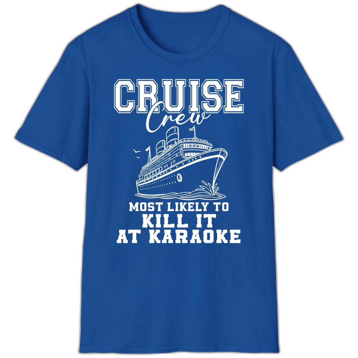 Cruise Crew Karaoke Champions T-Shirt in Royal