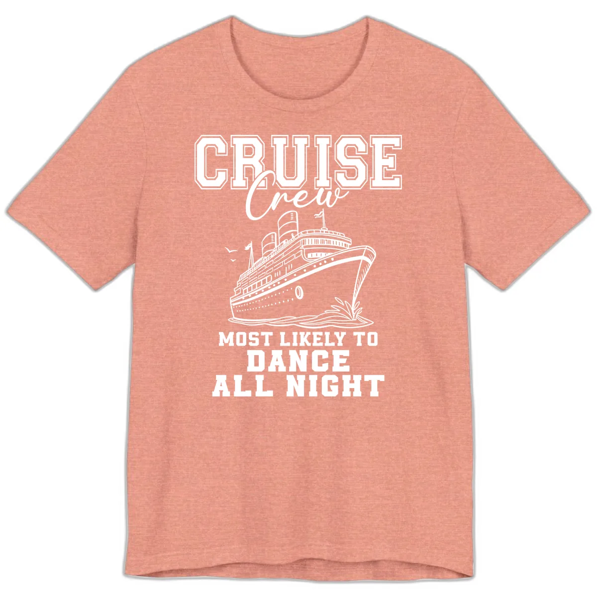 Cruise Crew Most Likely To Dance Premium T-Shirt in Heather Sunset