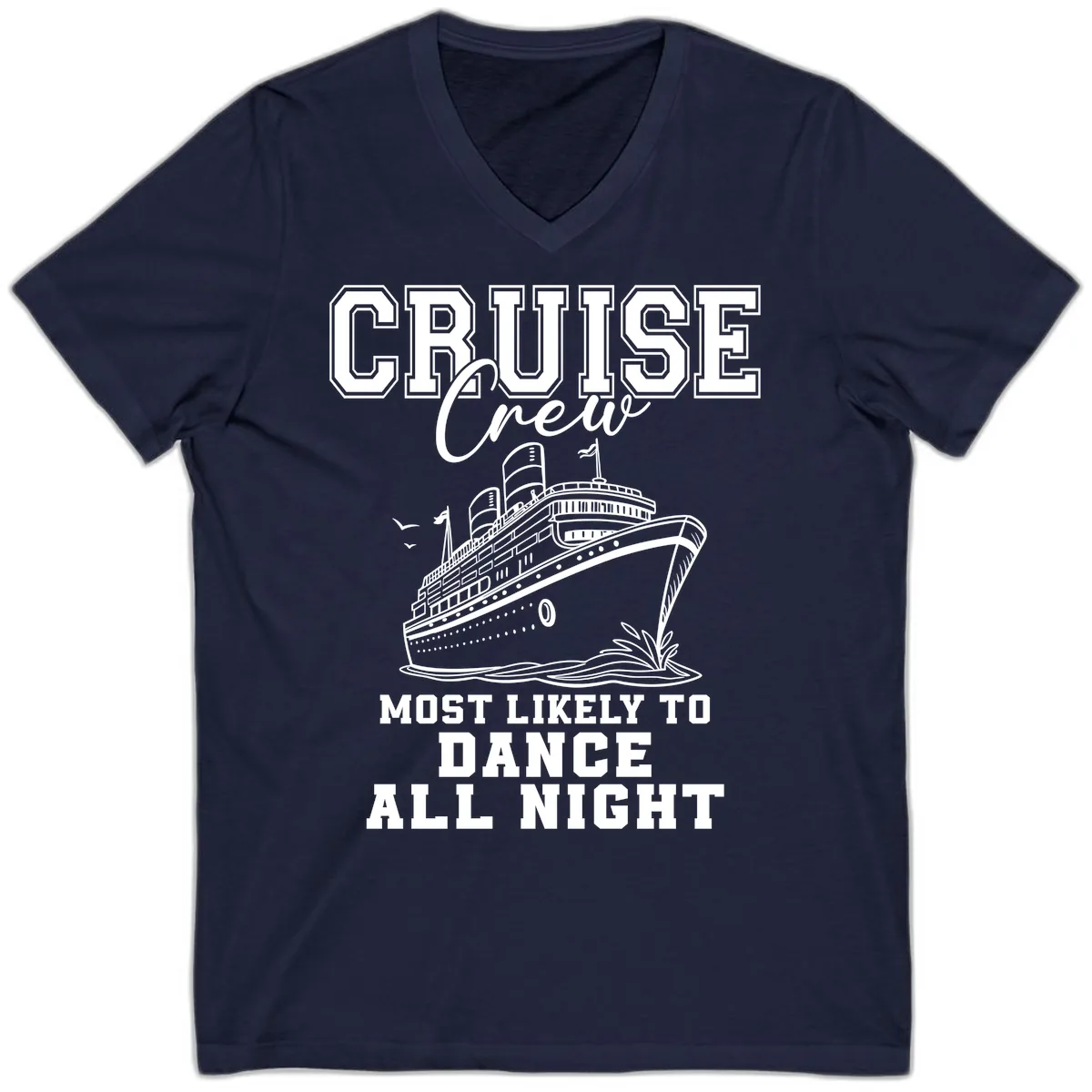 Cruise Crew Most Likely To Dance V-Neck in Navy