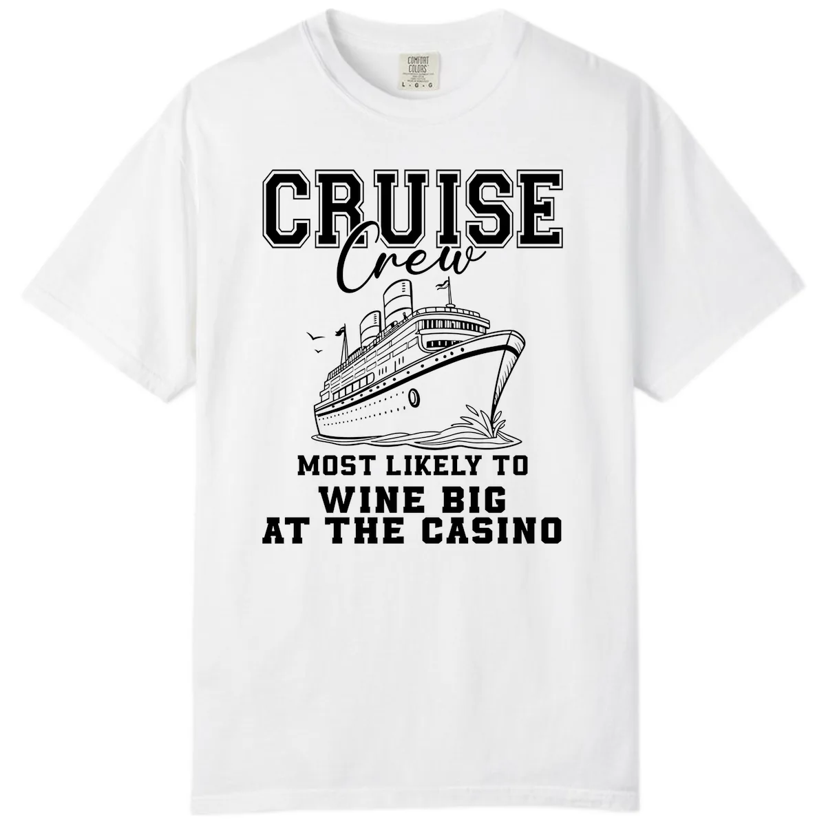 Cruise Crew Wine Big Casino Comfort Color in White