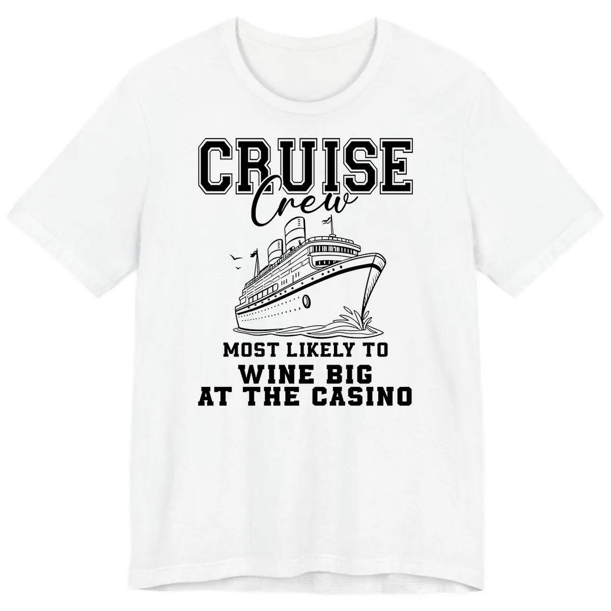 Cruise Crew Wine Big Casino Premium T-Shirt in White