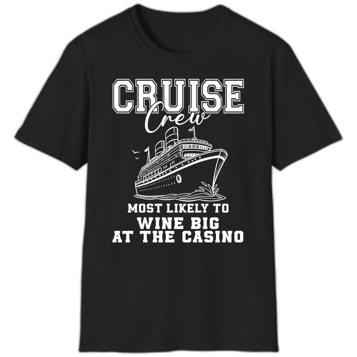Cruise Crew Wine Big Casino T-Shirt in Black