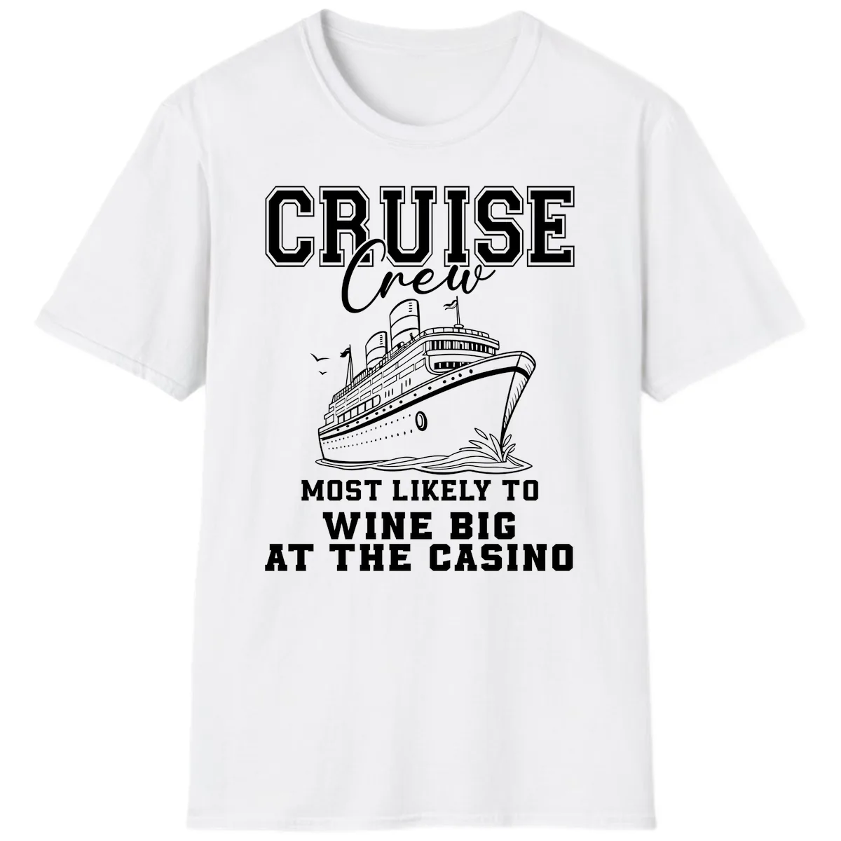 Cruise Crew Wine Big Casino T-Shirt in White
