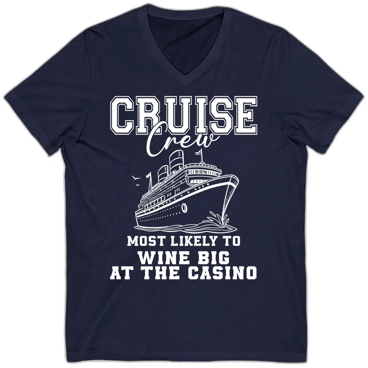 Cruise Crew Wine Big Casino V-Neck in Navy