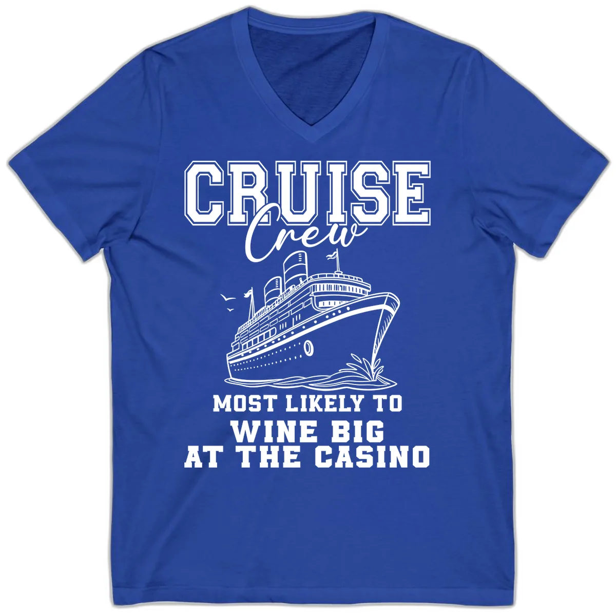 Cruise Crew Wine Big Casino V-Neck in True Royal