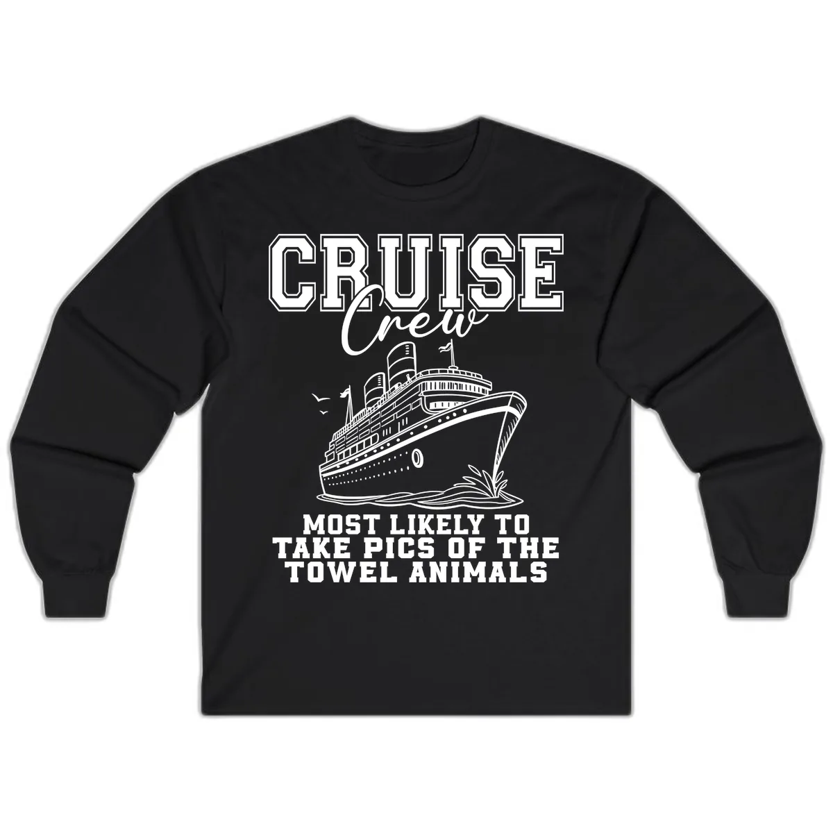 Cruise Crew Towel Animal Photographers Long Sleeve in Black
