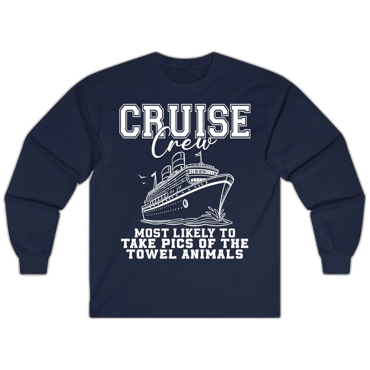 Cruise Crew Towel Animal Photographers Long Sleeve in Navy