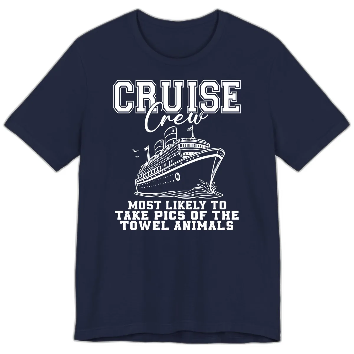 Cruise Crew Towel Animal Photographers Premium T-Shirt in Navy