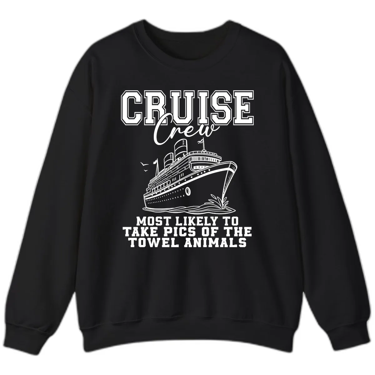 Cruise Crew Towel Animal Photographers Sweatshirt in Black