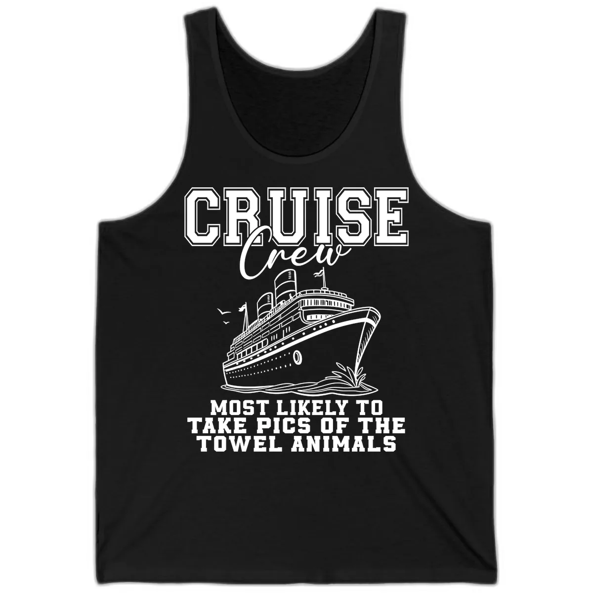 Cruise Crew Towel Animal Photographers Tank in Black