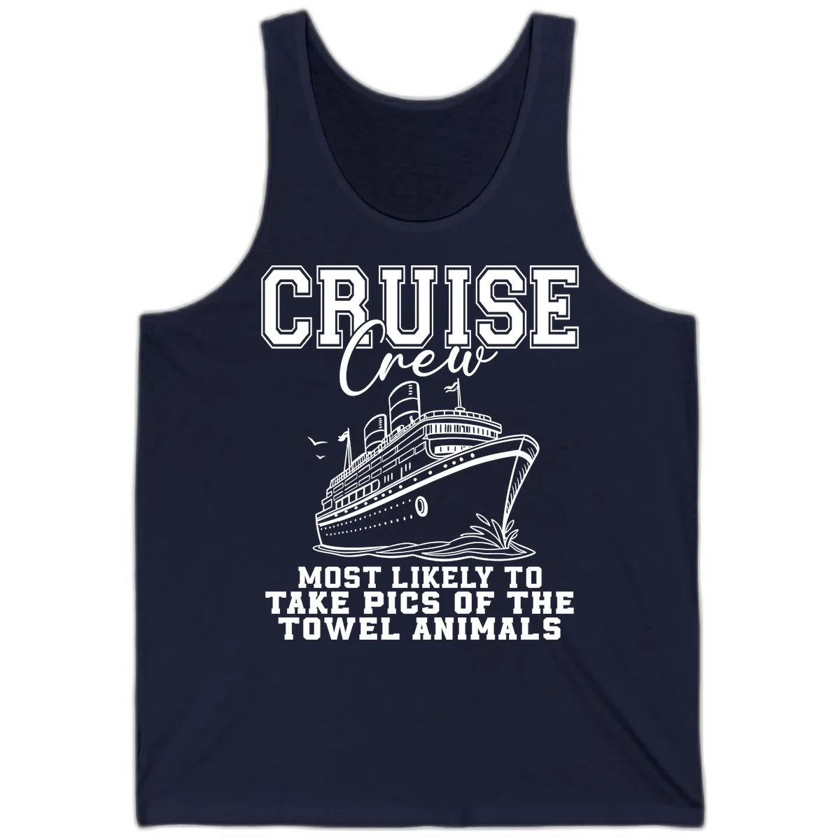 Cruise Crew Towel Animal Photographers Tank in Navy