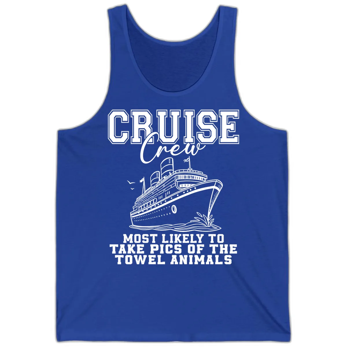 Cruise Crew Towel Animal Photographers Tank in True Royal