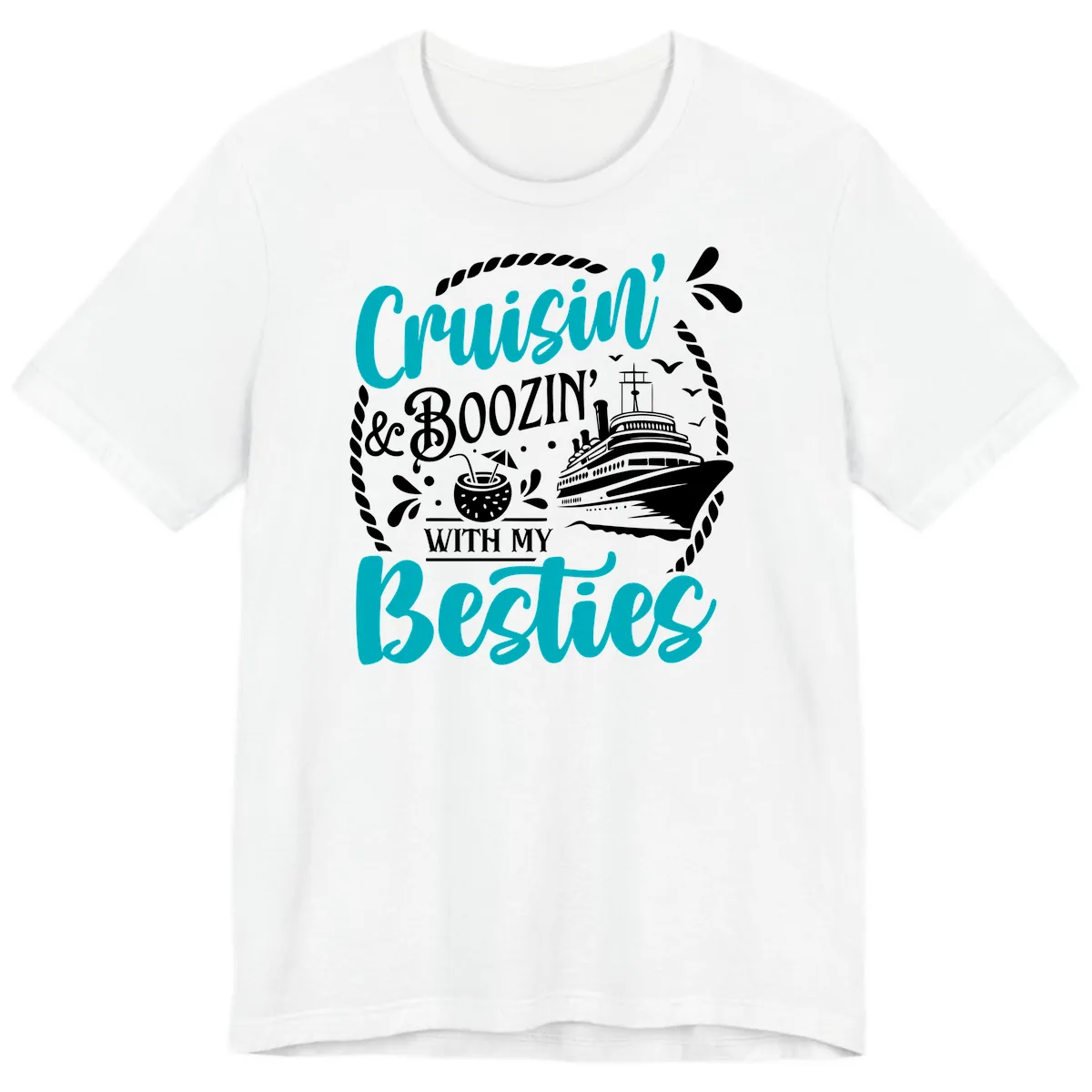 Cruisin And Boozin With Besties Premium T-Shirt in White