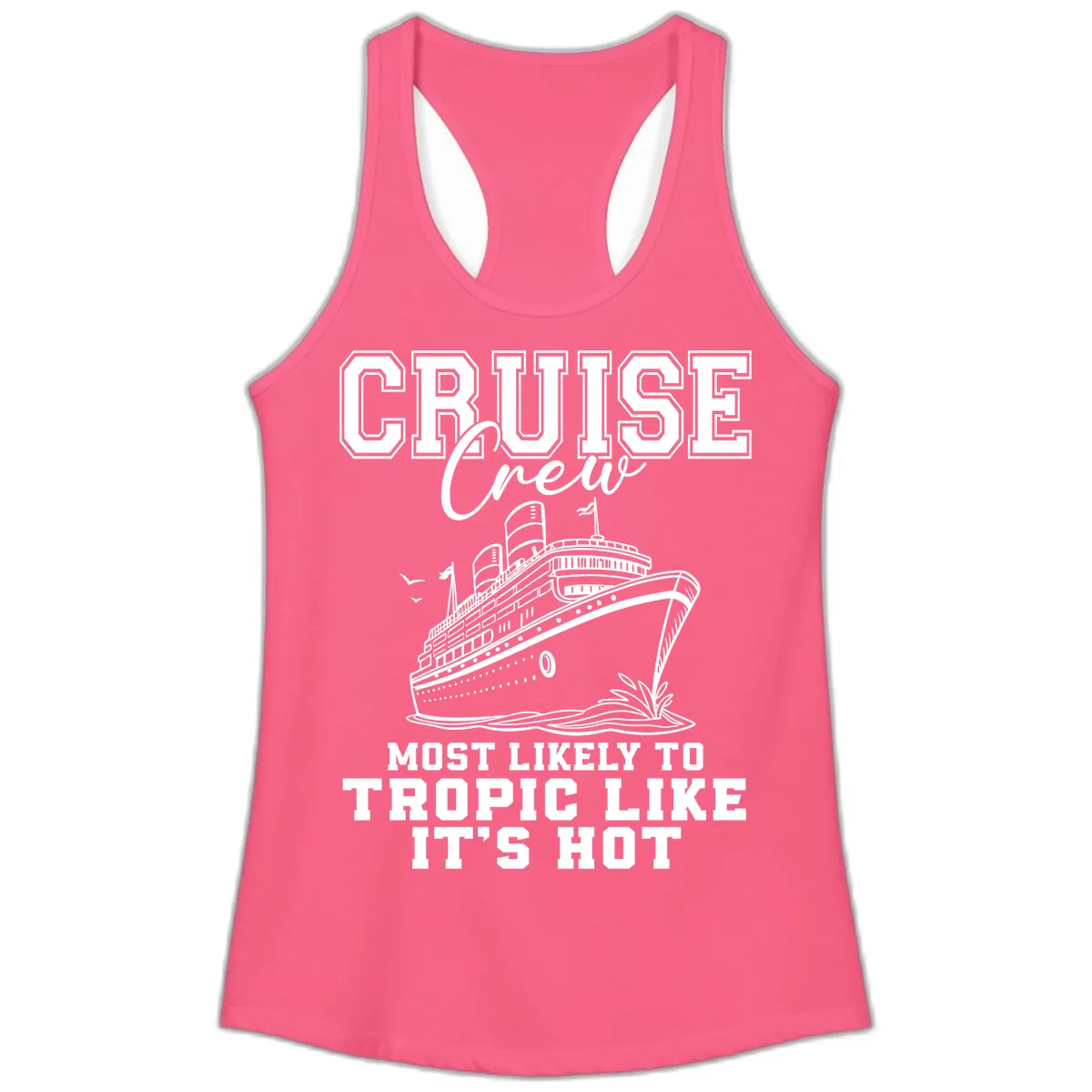 Cruise Crew Tropic Like It's Hot Ladies Tank in Solid Hot Pink