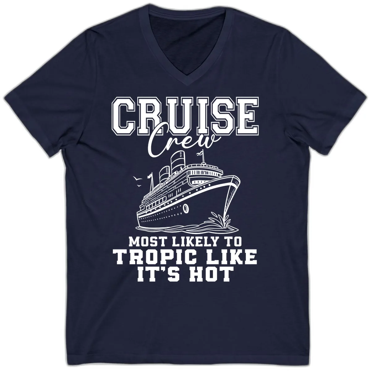 Cruise Crew Tropic Like It's Hot V-Neck in Navy