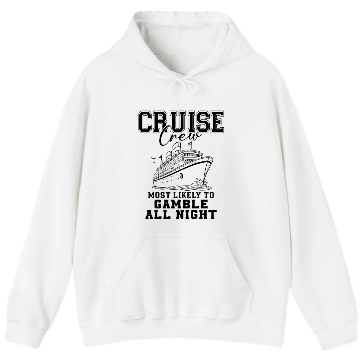 Cruise Crew Gamble All Night Hoodie in White