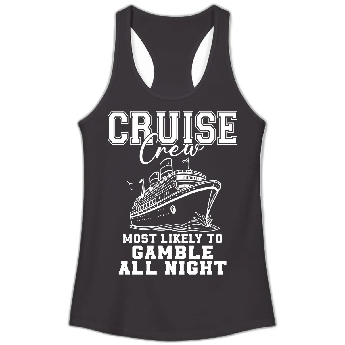 Cruise Crew Gamble All Night Ladies Tank in Black