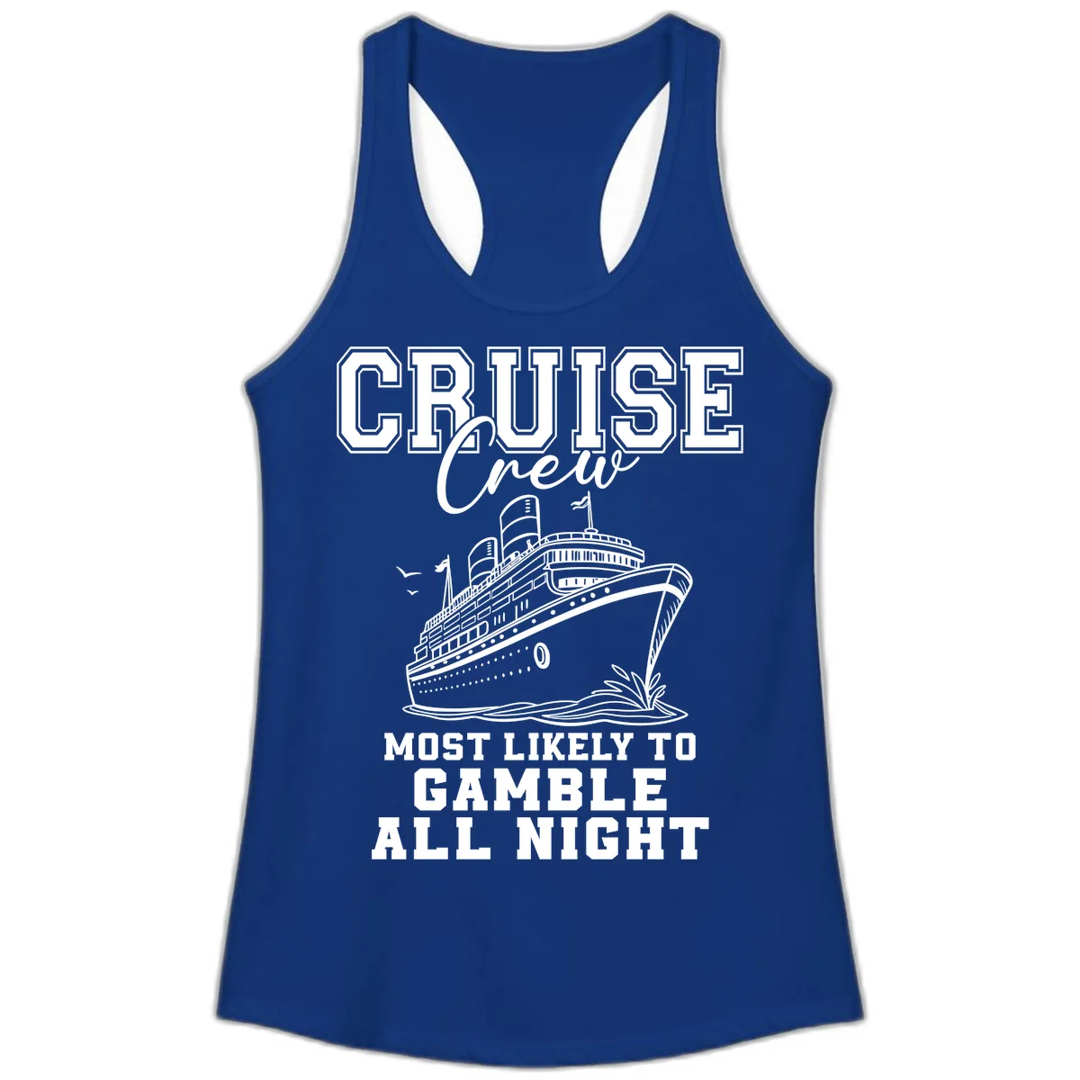 Cruise Crew Gamble All Night Ladies Tank in Solid Royal