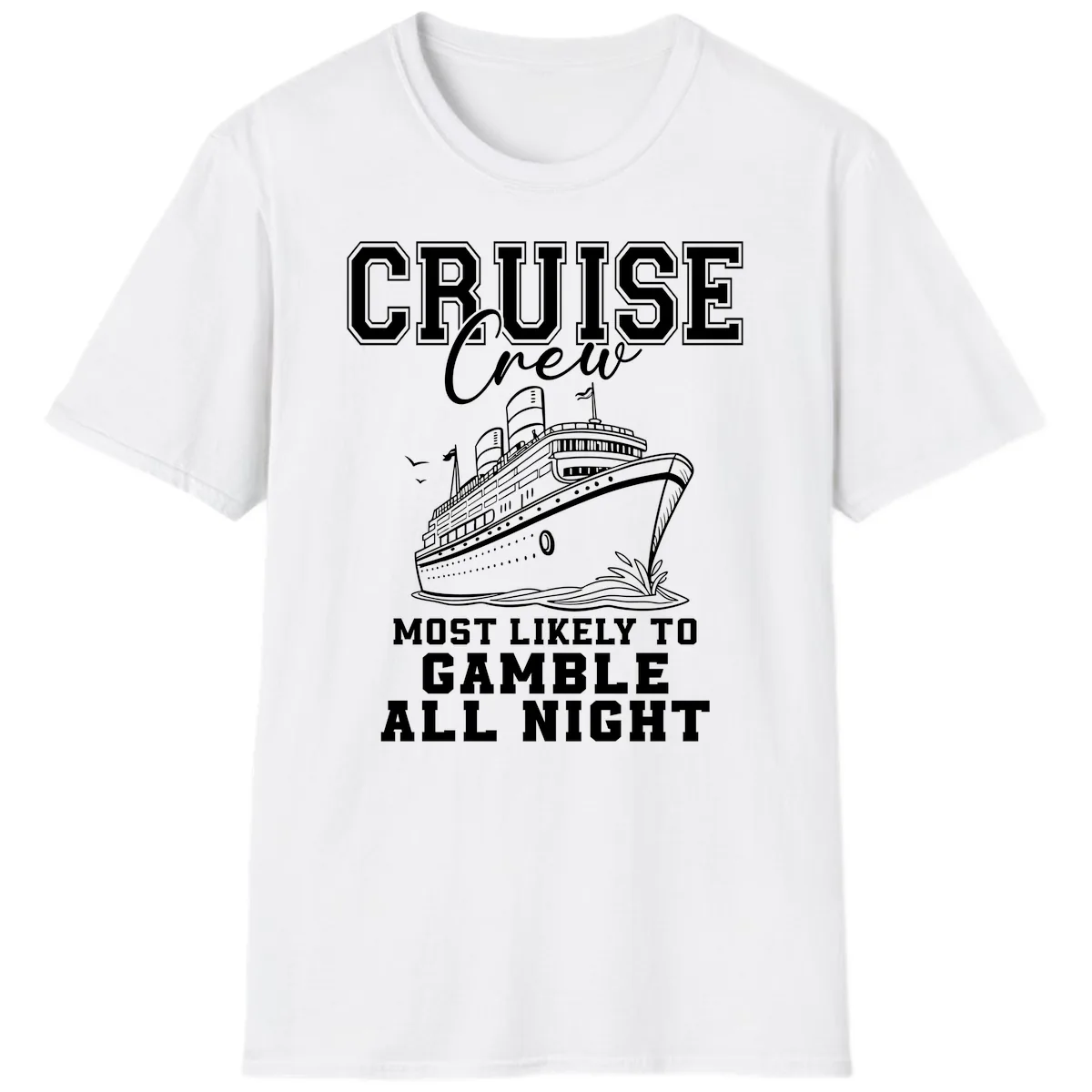 Cruise Crew Gamble All Night T-Shirt in White