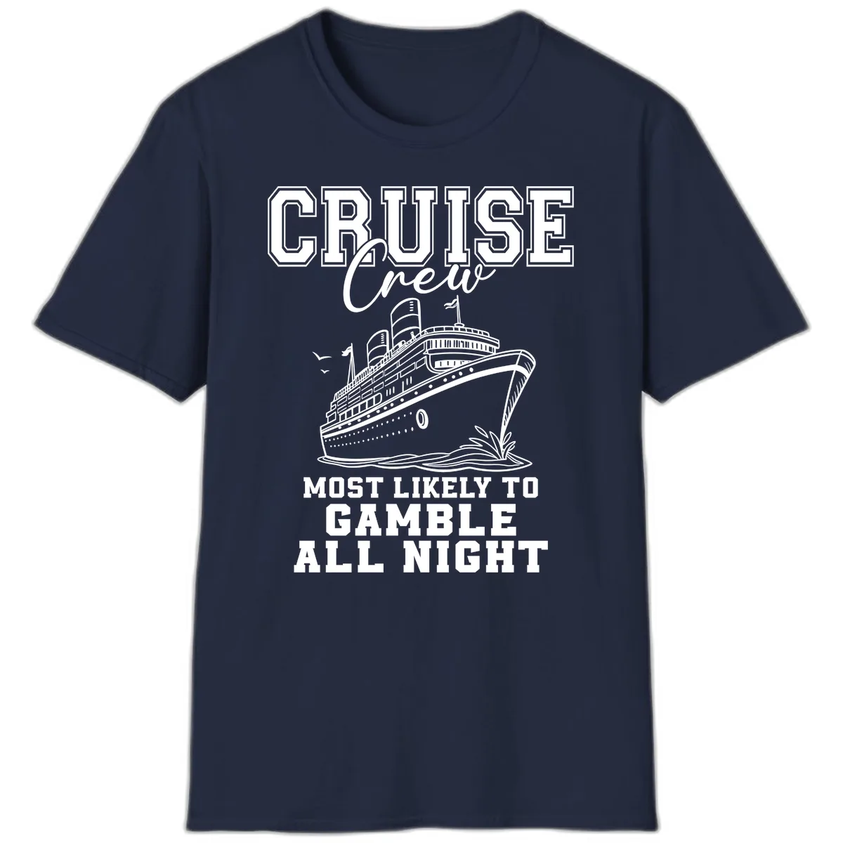 Cruise Crew Gamble All Night T-Shirt in Navy