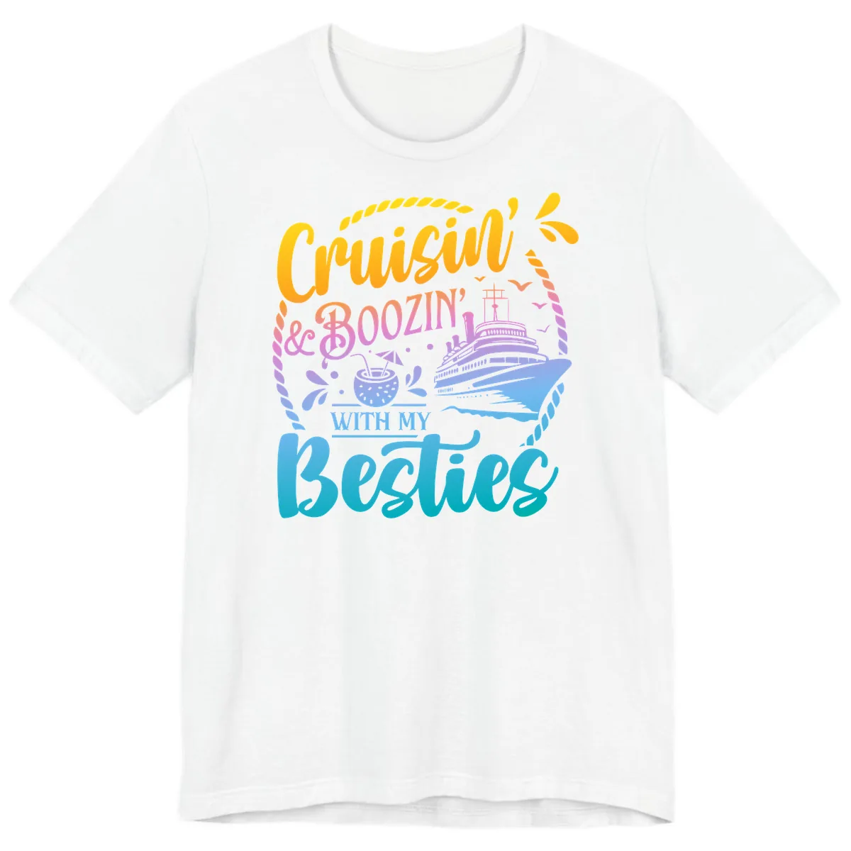 Cruisin and Boozin With My Besties Premium T-Shirt in White