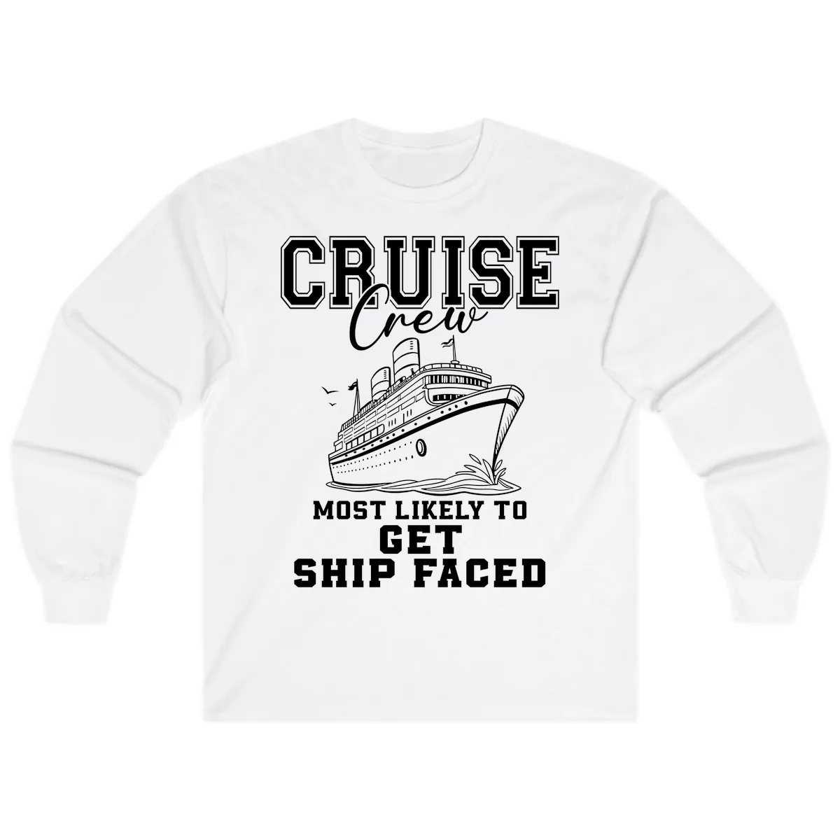 Cruise Crew Ship Faced Long Sleeve in White