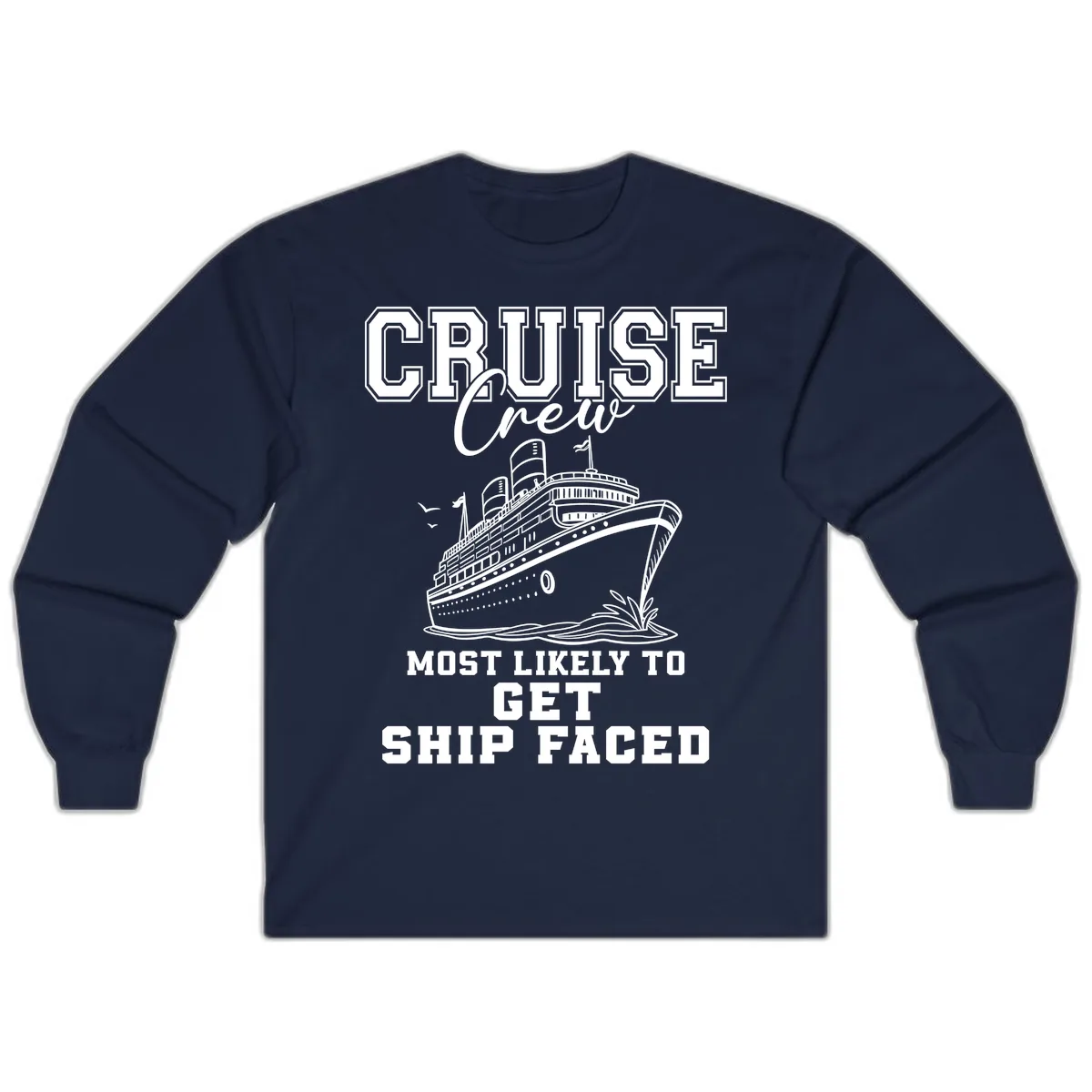 Cruise Crew Ship Faced Long Sleeve in Navy