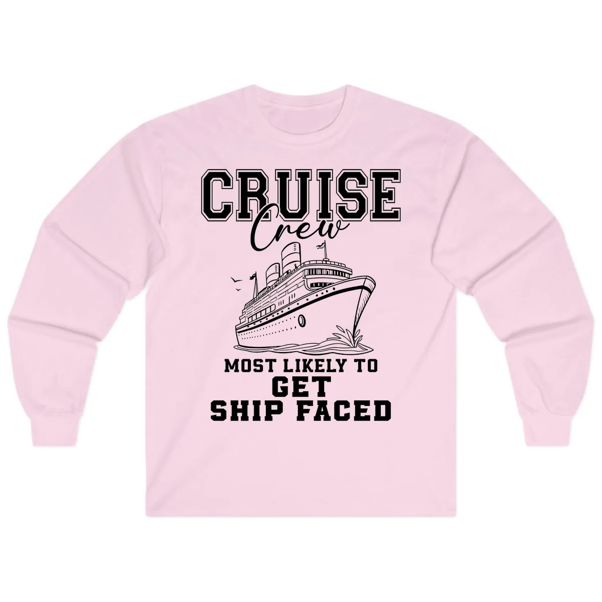 Cruise Crew Ship Faced Long Sleeve in Light Pink