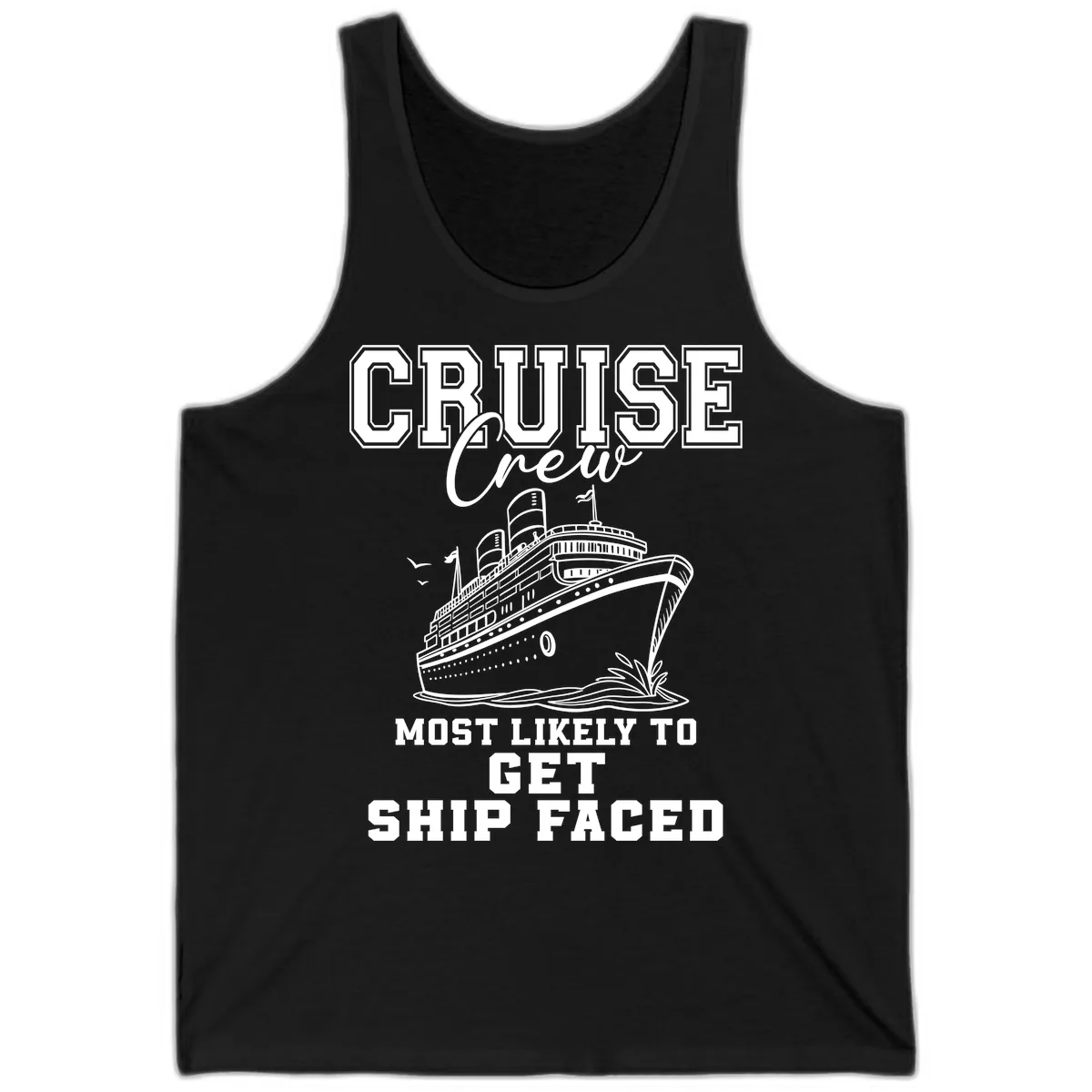 Cruise Crew Ship Faced Tank in Black