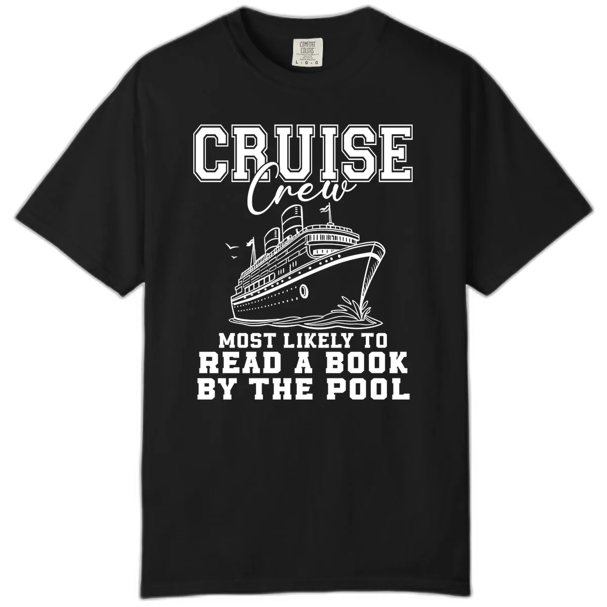 Cruise Crew Reads By The Pool Comfort Color in Black