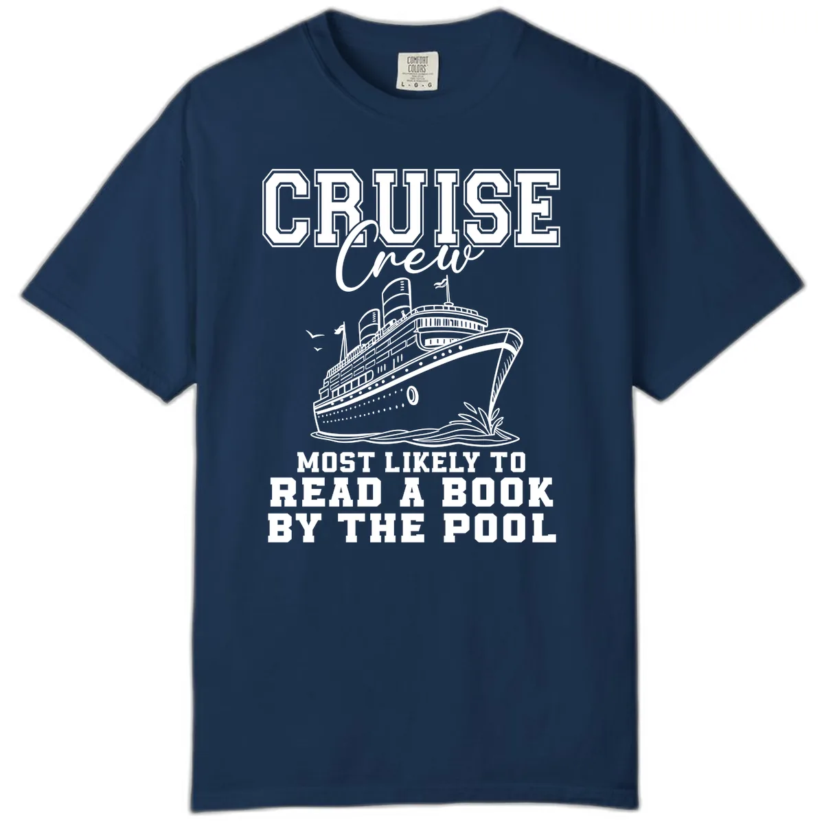 Cruise Crew Reads By The Pool Comfort Color in Navy