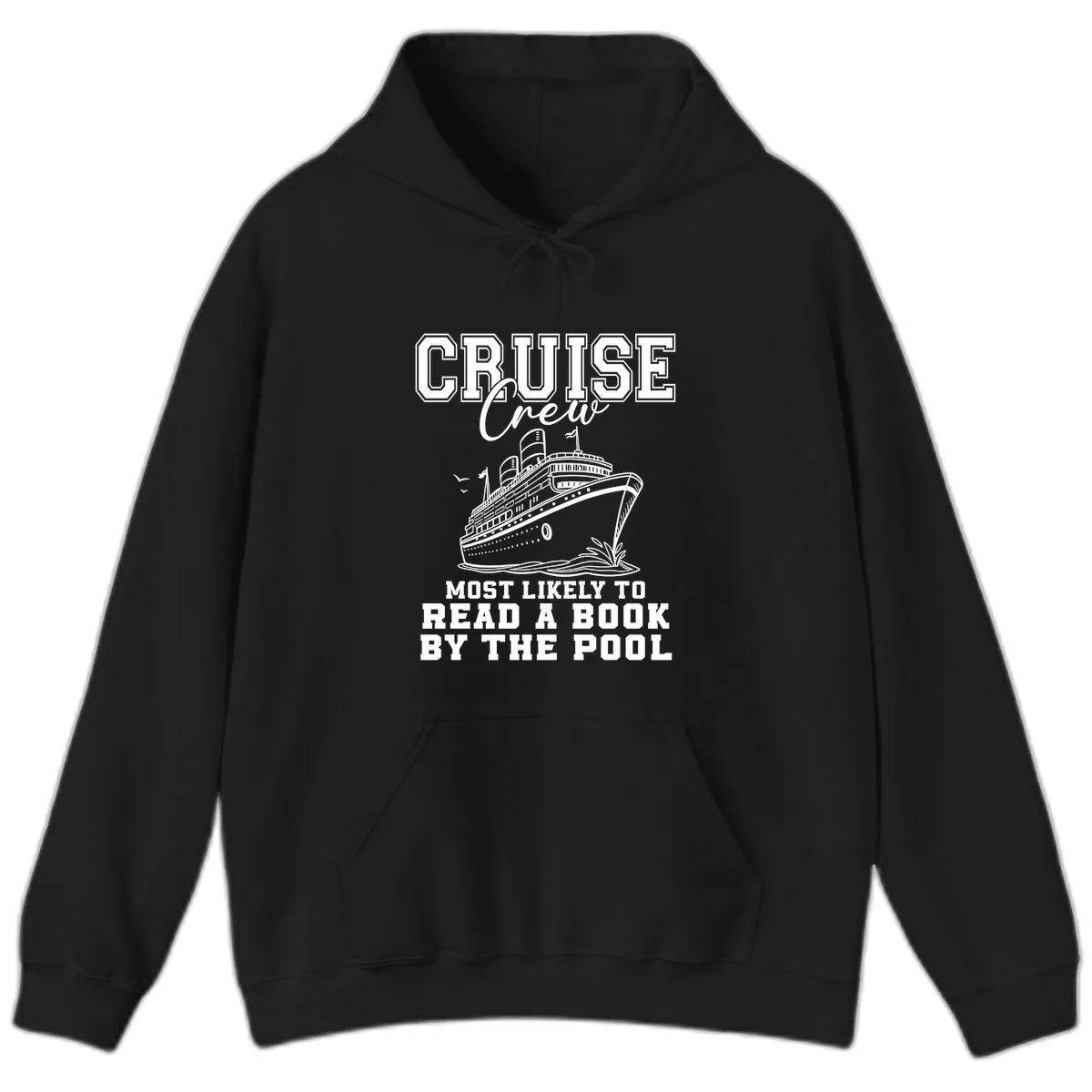 Cruise Crew Reads By The Pool Hoodie in Black