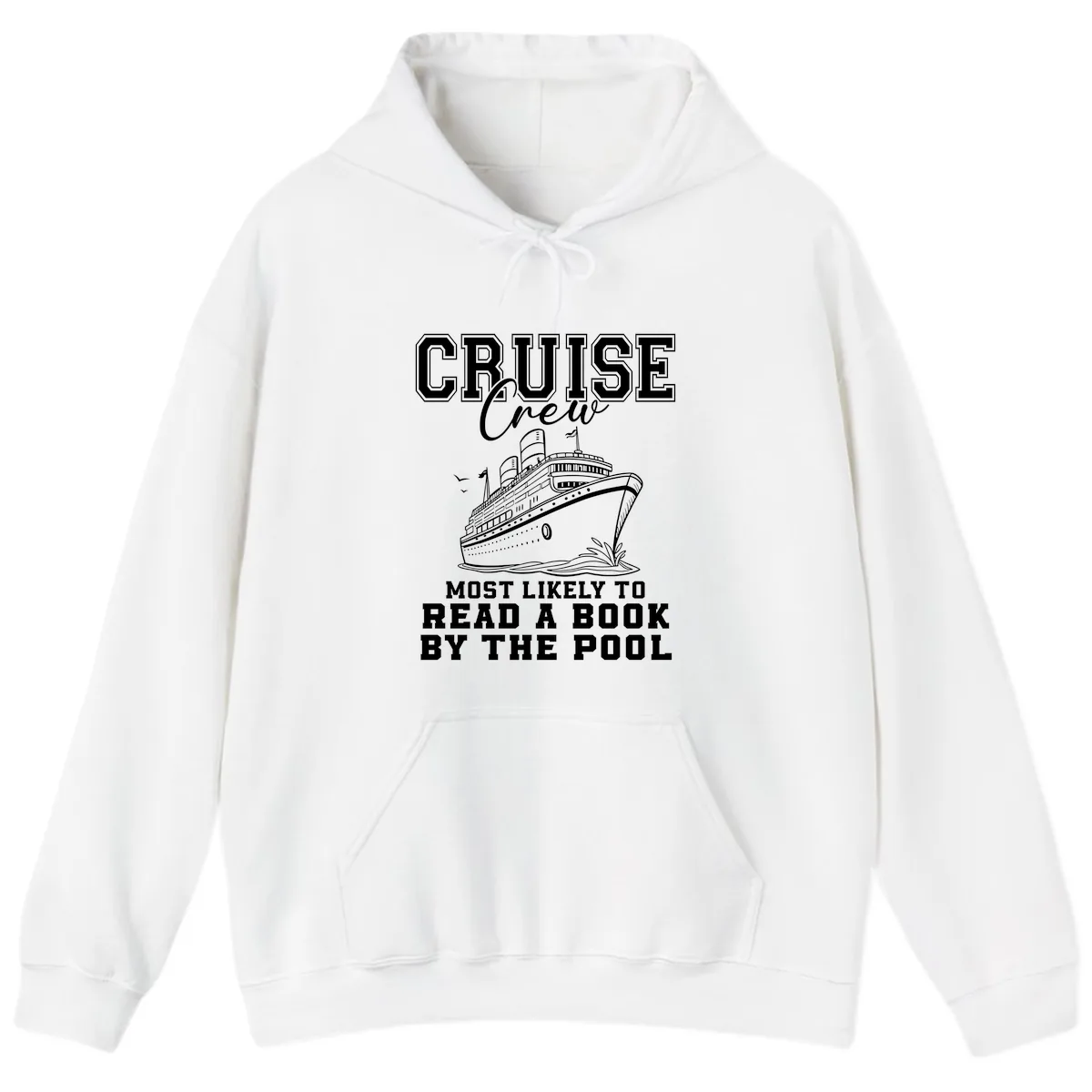 Cruise Crew Reads By The Pool Hoodie in White