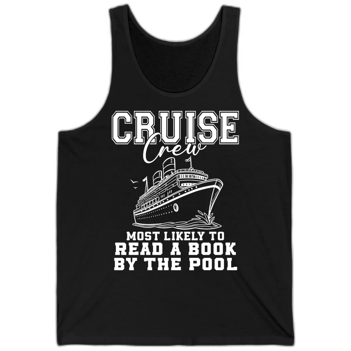 Cruise Crew Reads By The Pool Tank in Black