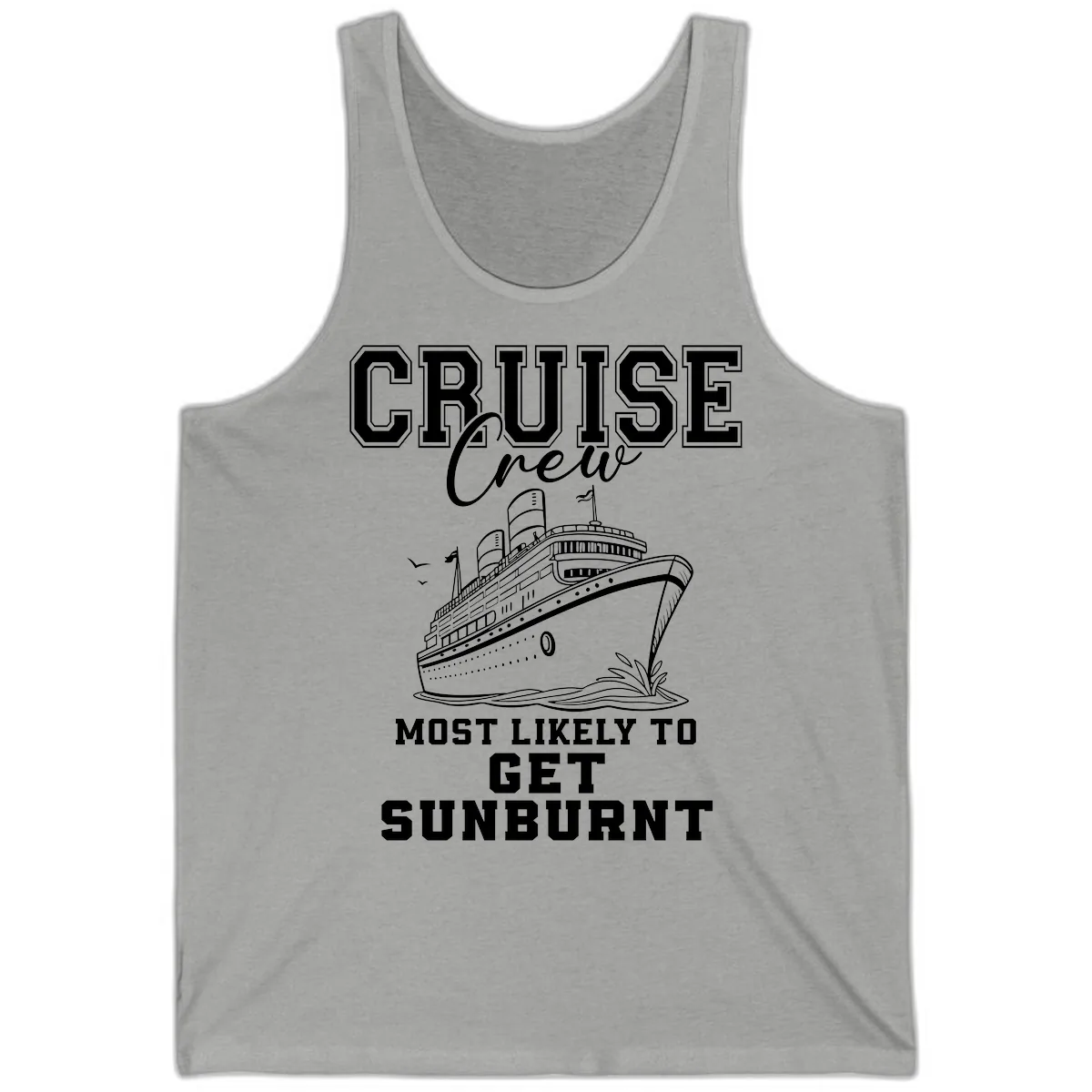 Cruise Crew Most Likely To Get Sunburnt Tank in Athletic Heather