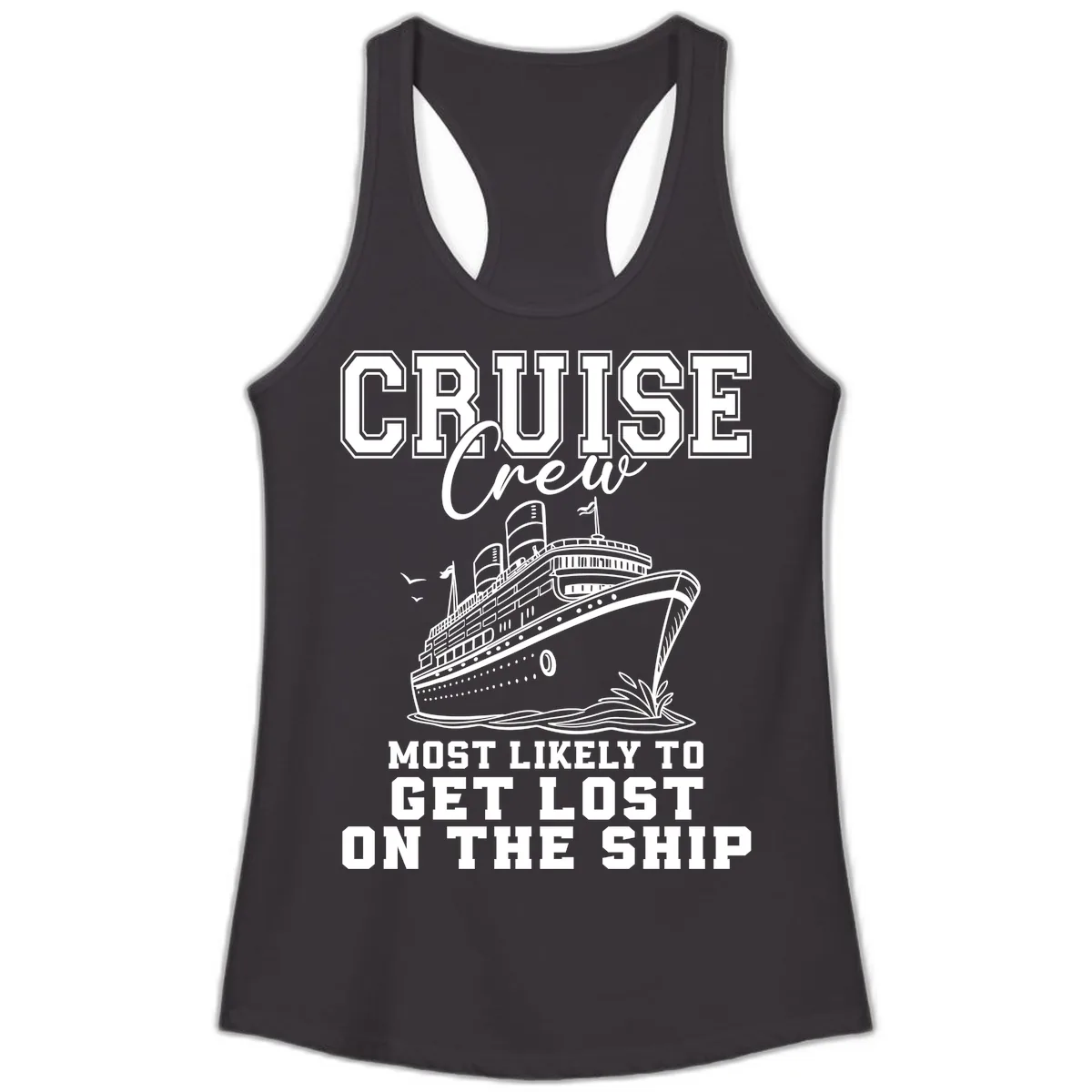 Cruise Crew Most Likely To Get Lost Ladies Tank in Black