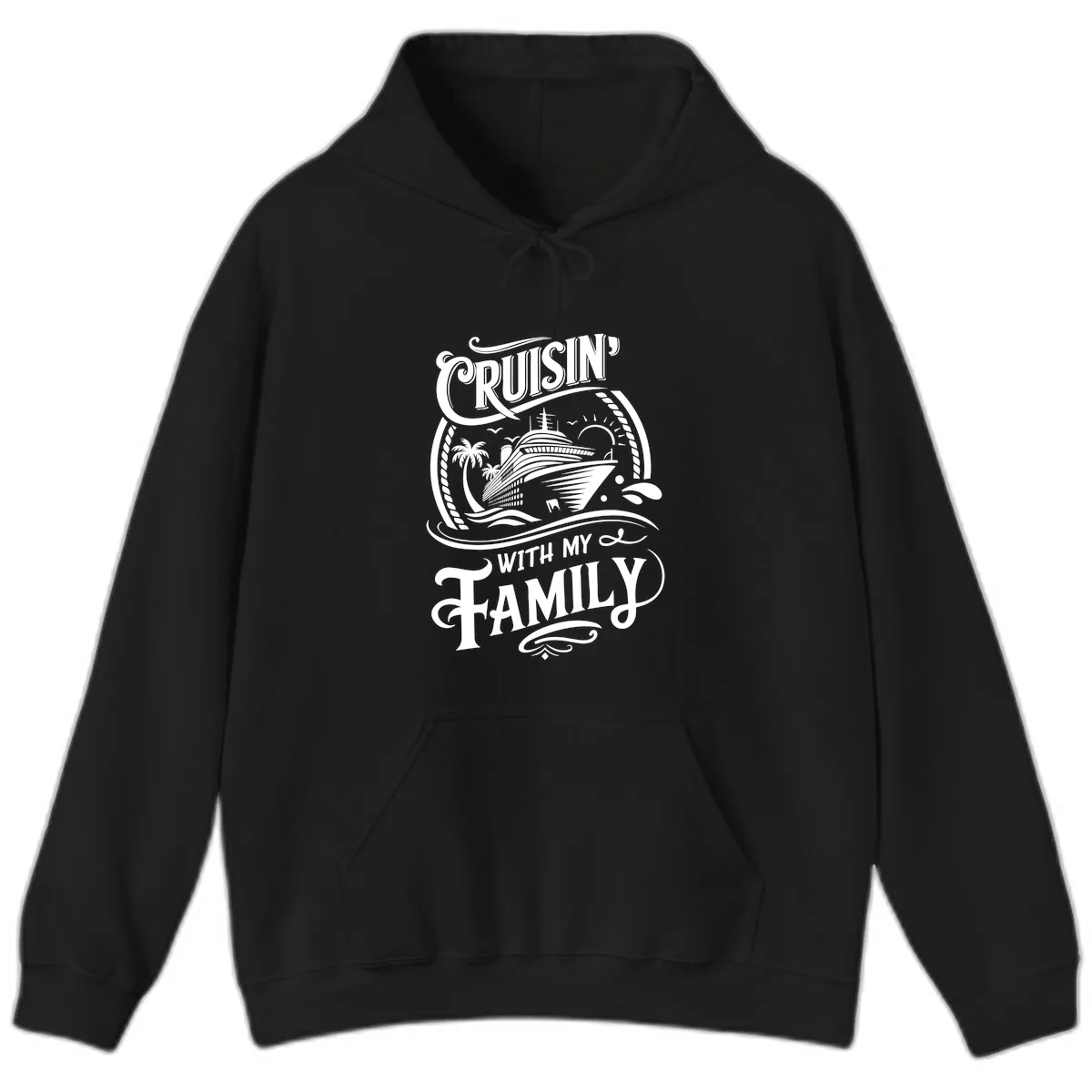 Cruisin With My Family Cruise Design Hoodie in Black