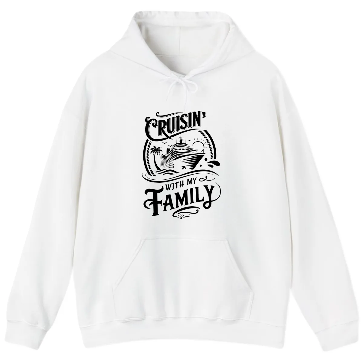 Cruisin With My Family Cruise Design Hoodie in White