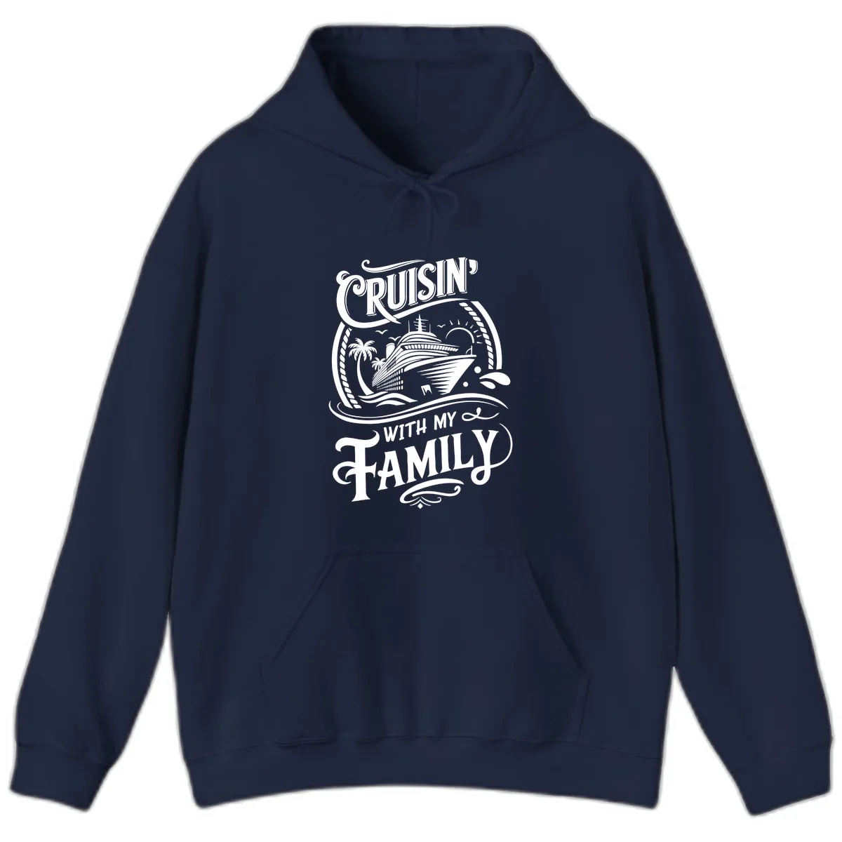 Cruisin With My Family Cruise Design Hoodie in Navy
