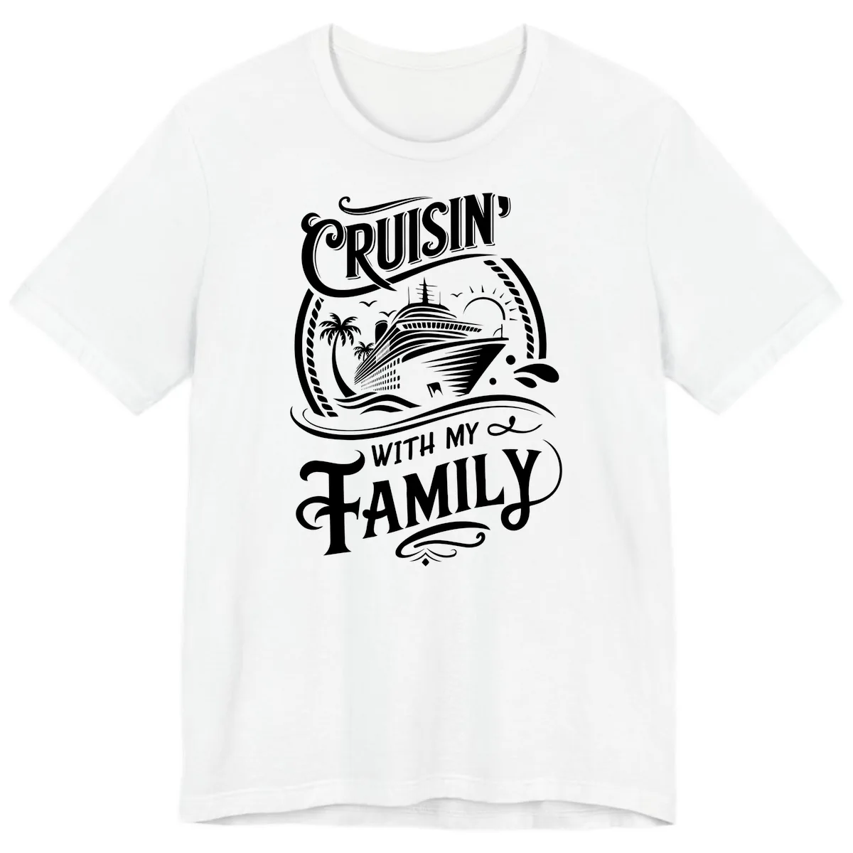 Cruisin With My Family Cruise Design Premium T-Shirt in White
