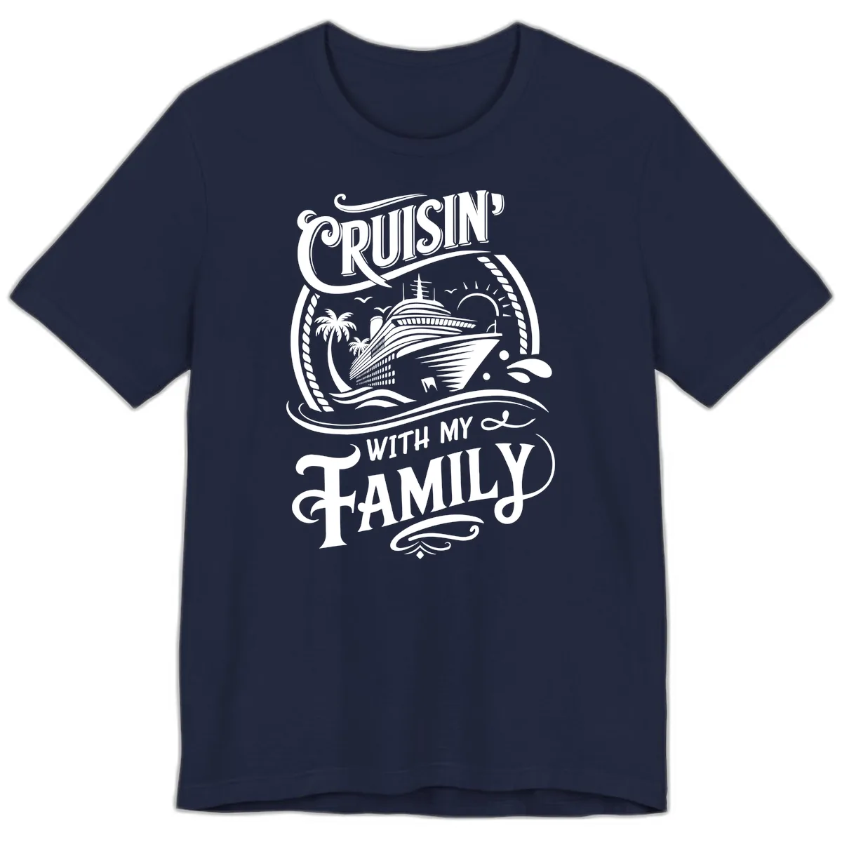 Cruisin With My Family Cruise Design Premium T-Shirt in Navy