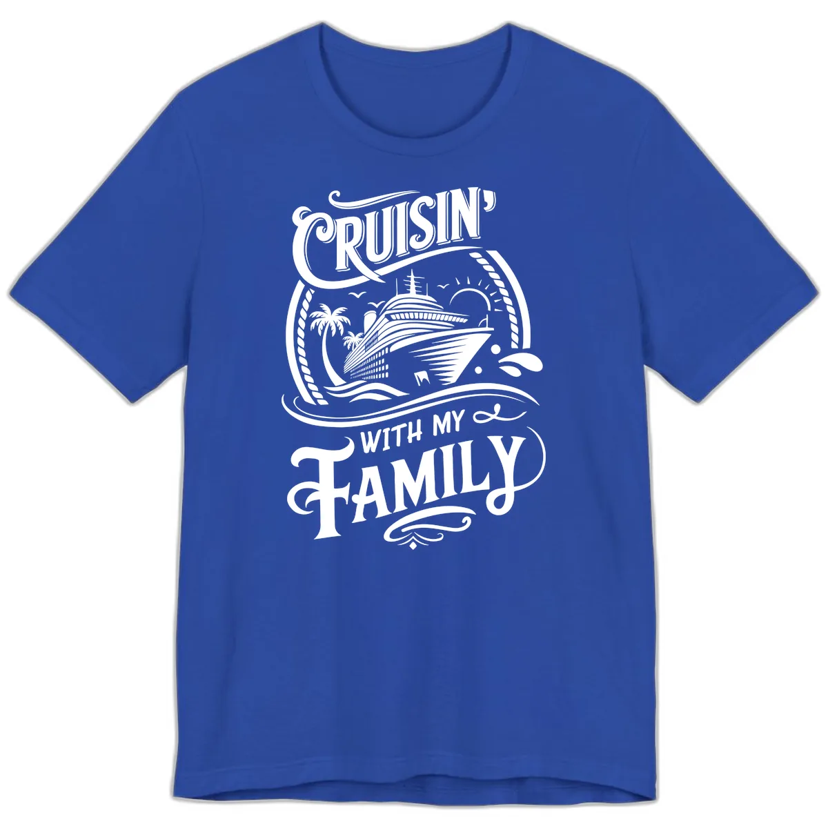 Cruisin With My Family Cruise Design Premium T-Shirt in True Royal