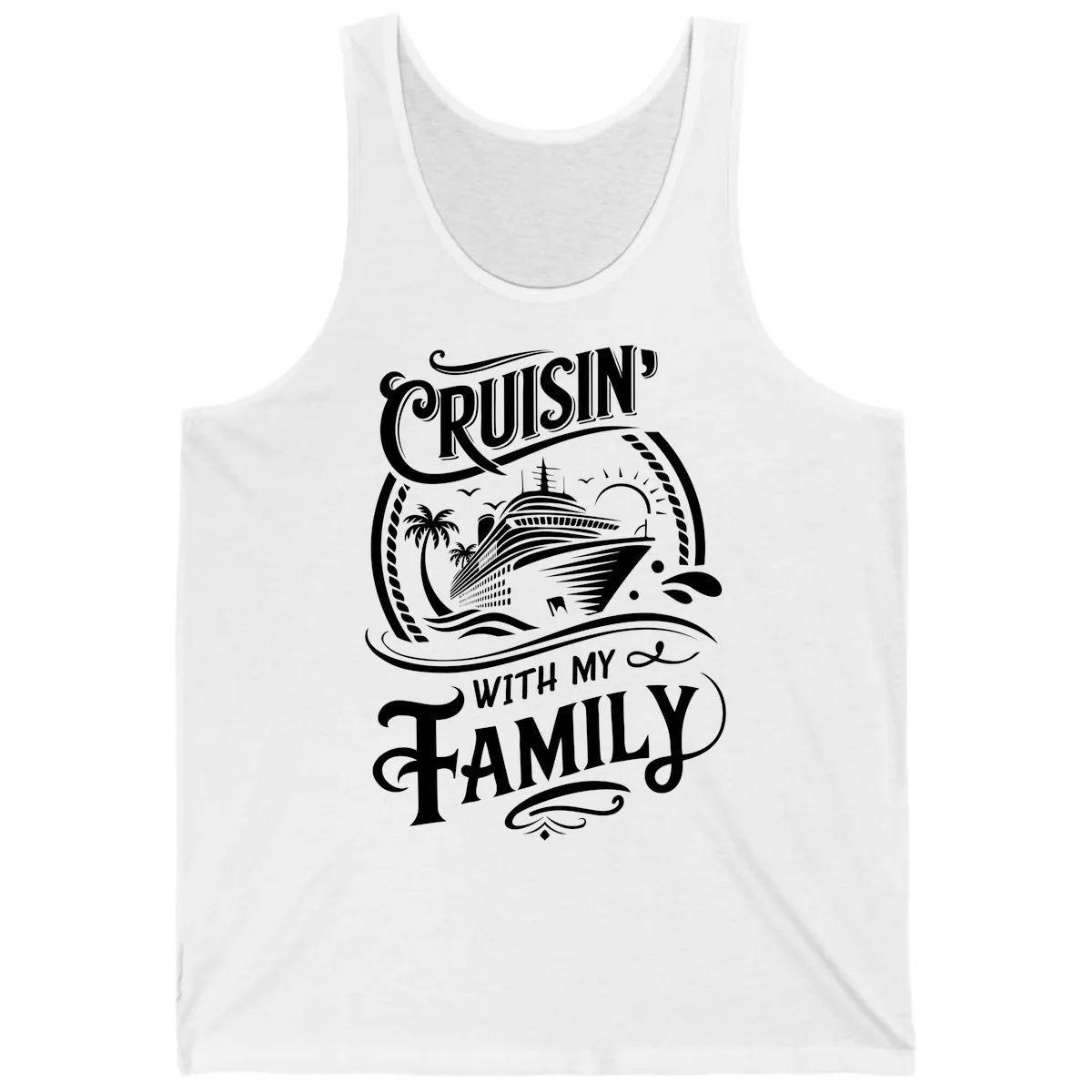 Cruisin With My Family Cruise Design Tank in White