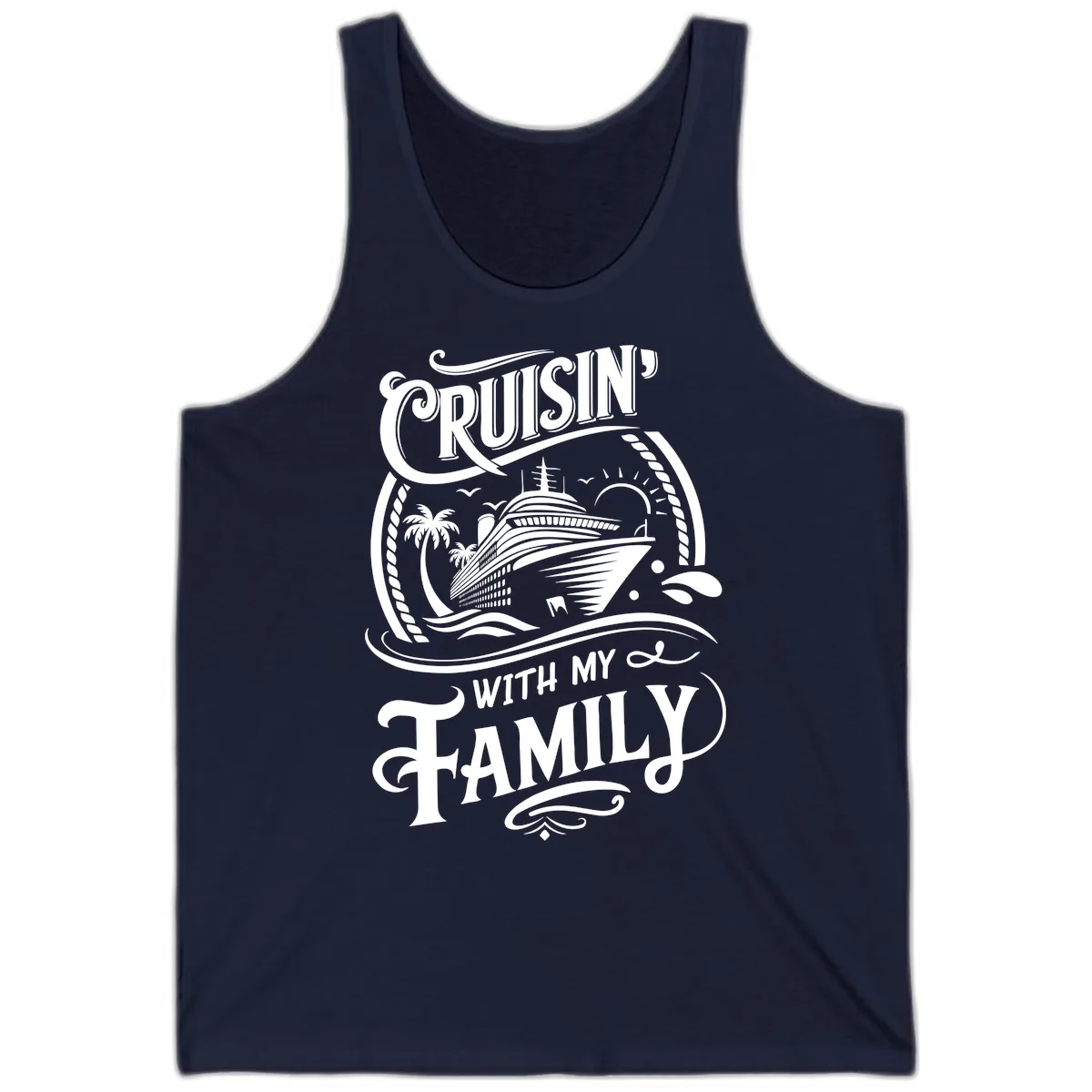 Cruisin With My Family Cruise Design Tank in Navy