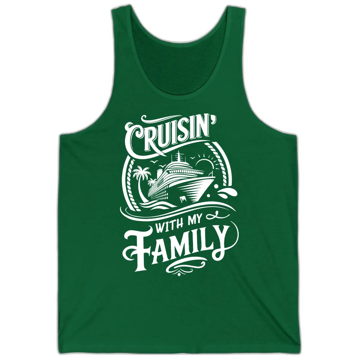 Cruisin With My Family Cruise Design Tank in Kelly