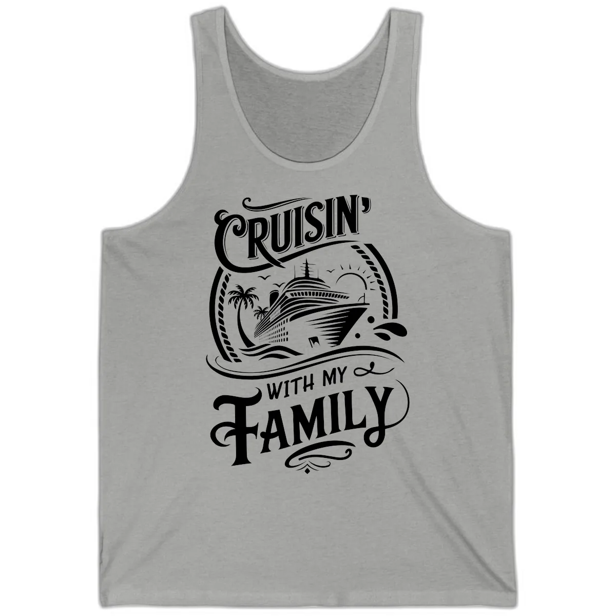 Cruisin With My Family Cruise Design Tank in Athletic Heather