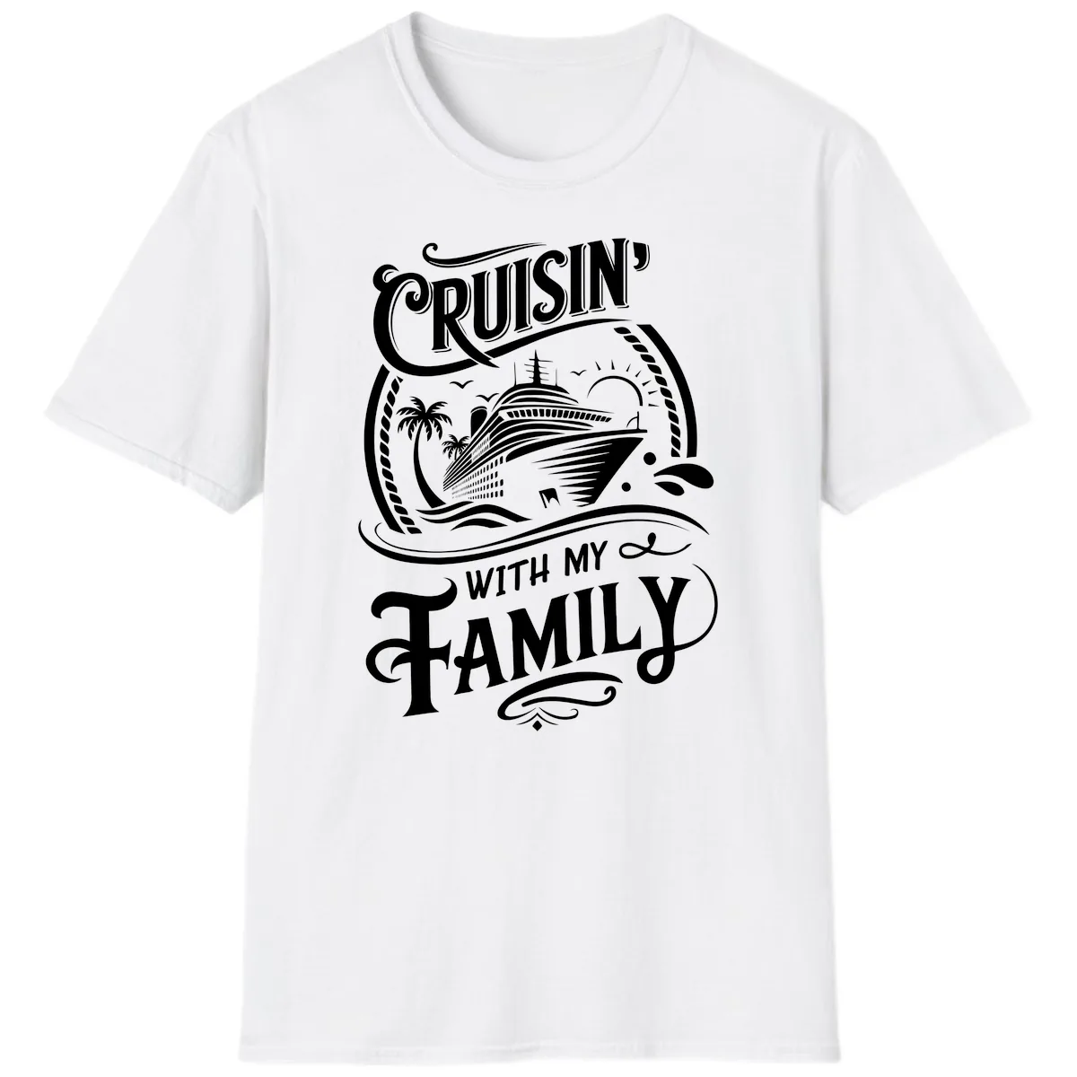 Cruisin With My Family Cruise Design T-Shirt in White