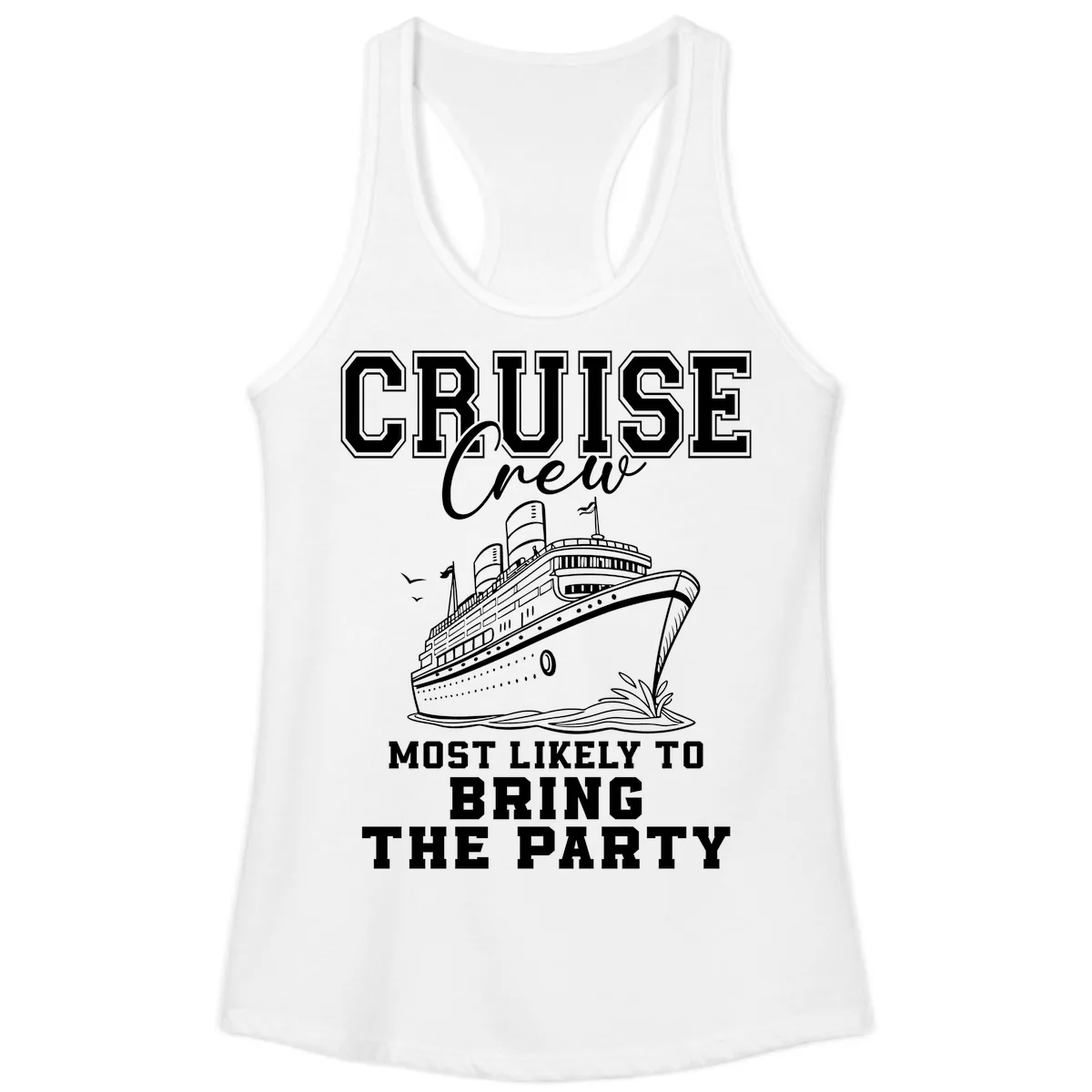 Cruise Crew Bring The Party Ladies Tank in White